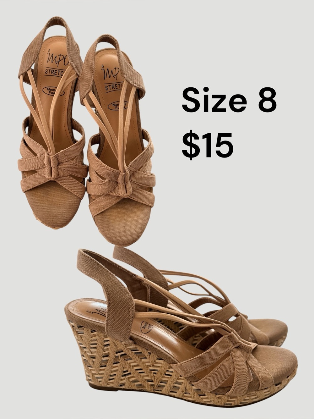 Impo Tan Woven-Detail Wedge Sandals